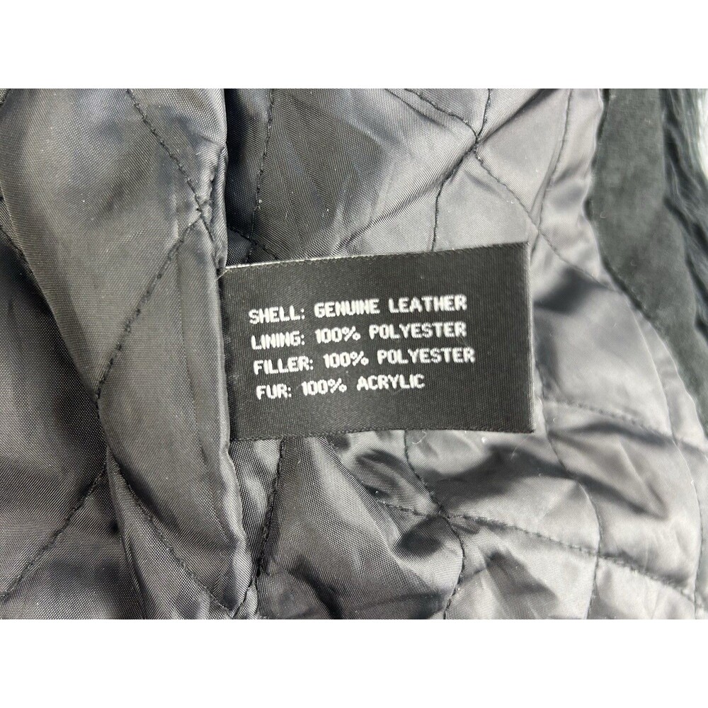 VTG Lobi Lobi Black Genuine Leather Penny Lane Embroidered Quilted Jacket Size M - Picture 12 of 13